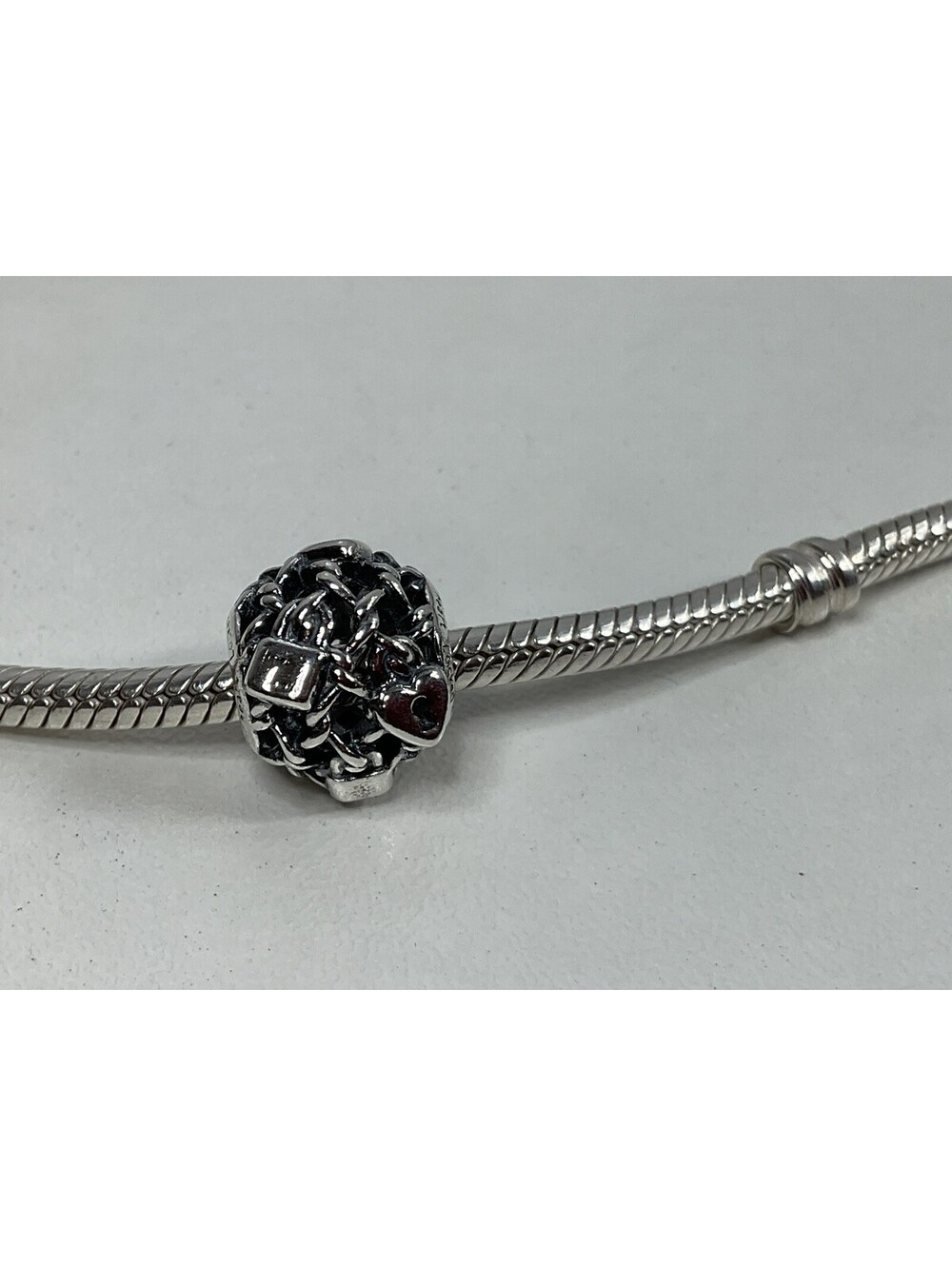 Pandora Openwork Chain Link Padlock Charm Locked In Love NEW
